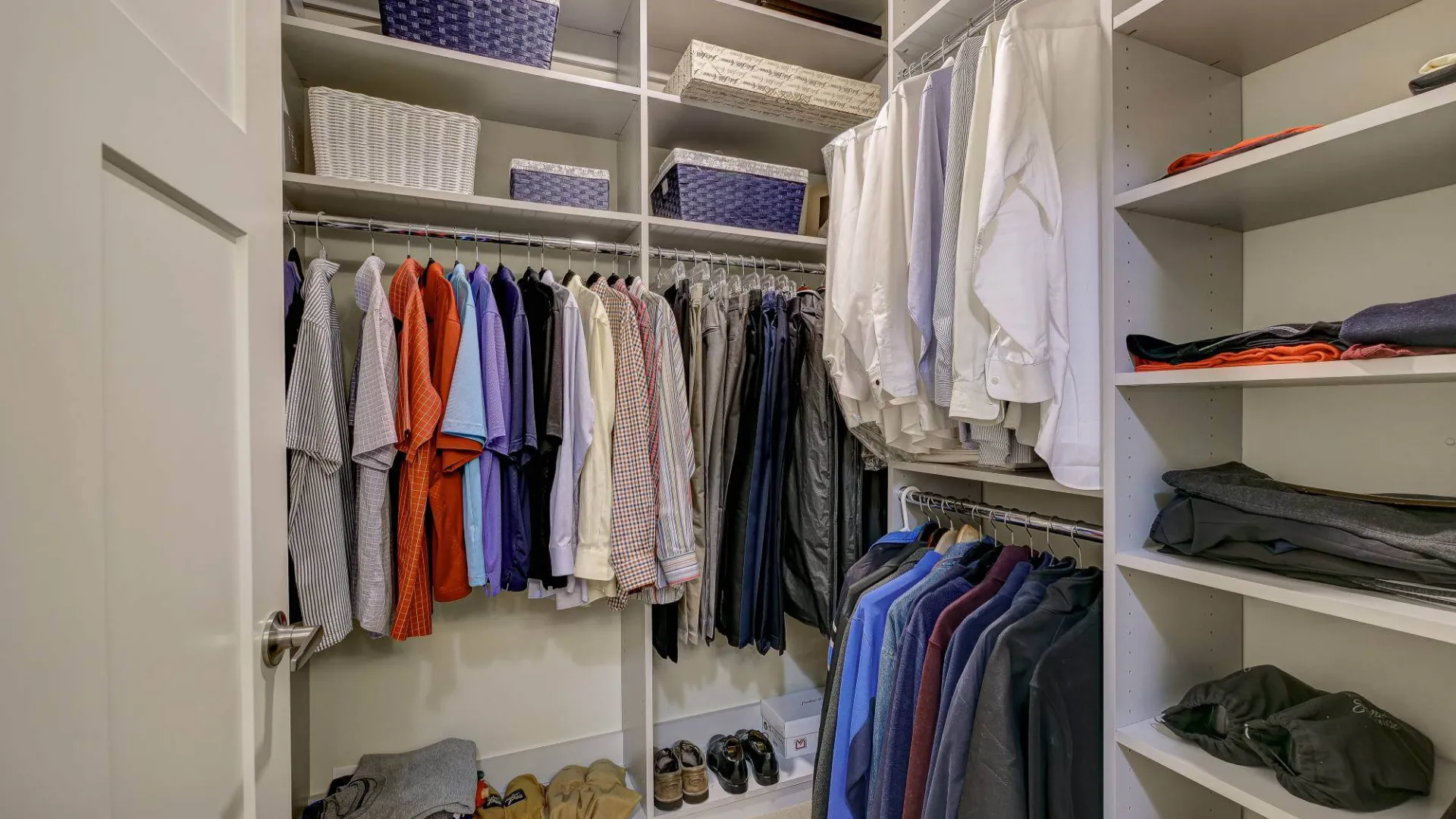 a closet full of clothes