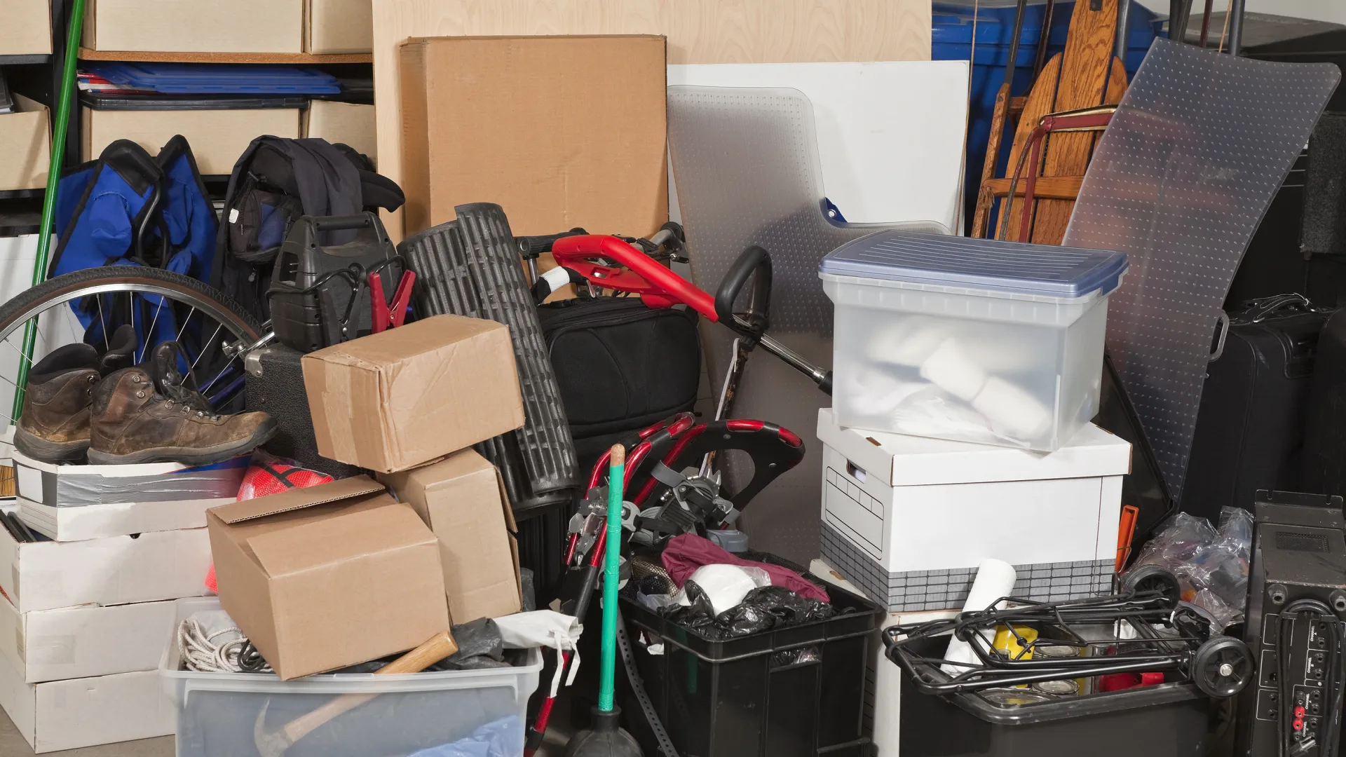 messy garage needing storage