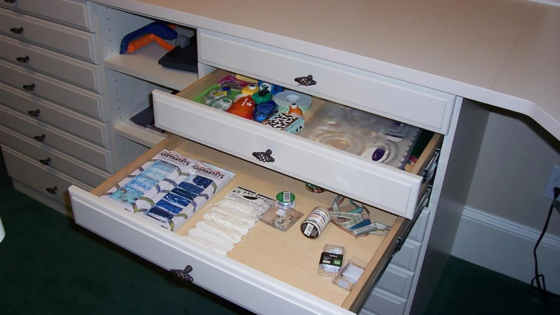 a drawer with a lot of items in it