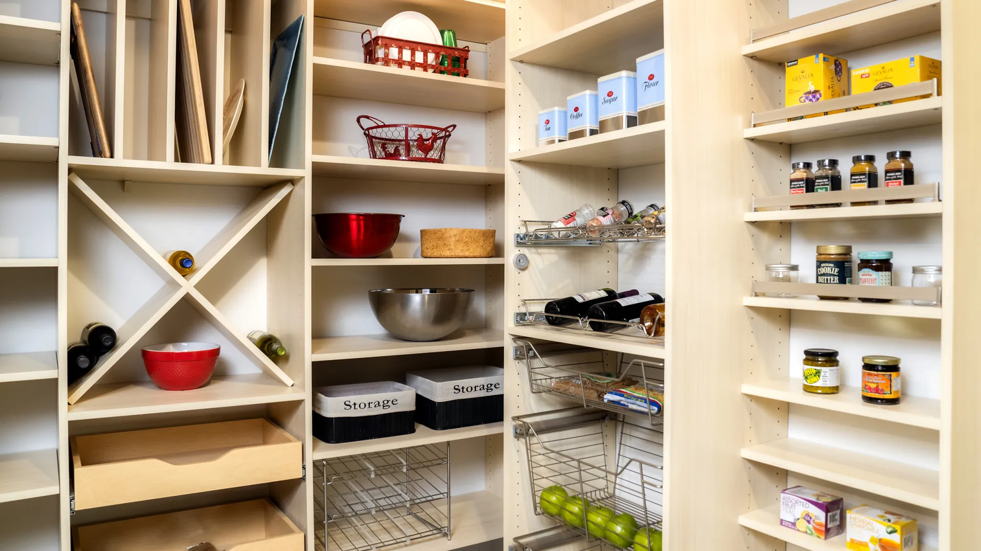 a custom designed pantry