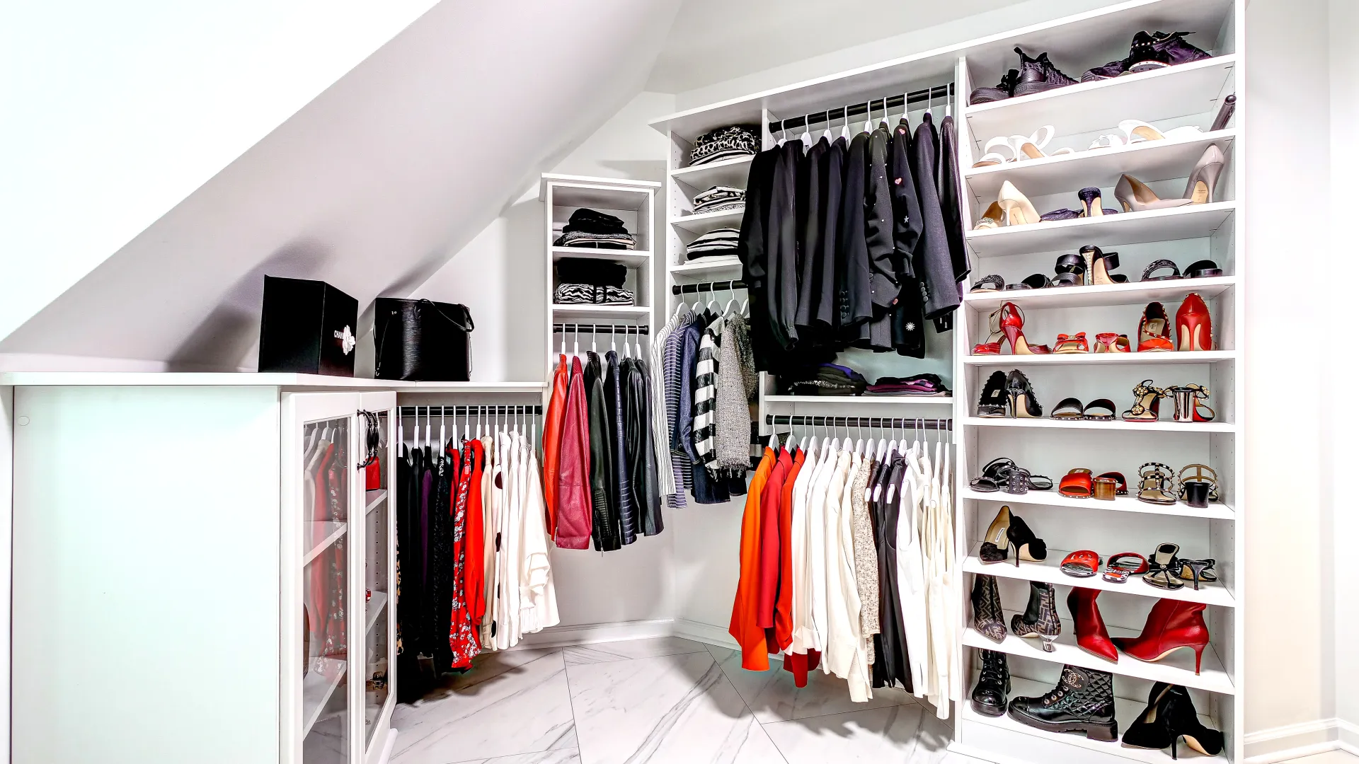 a closet full of clothes