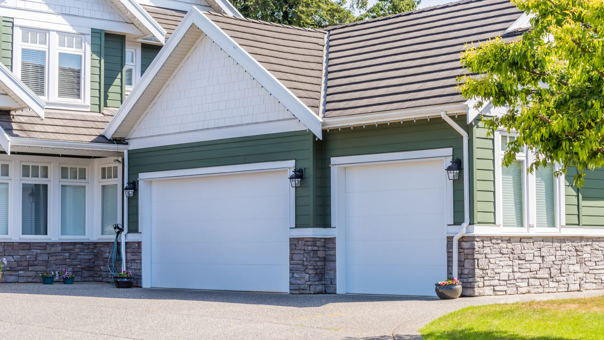 a house with a garage