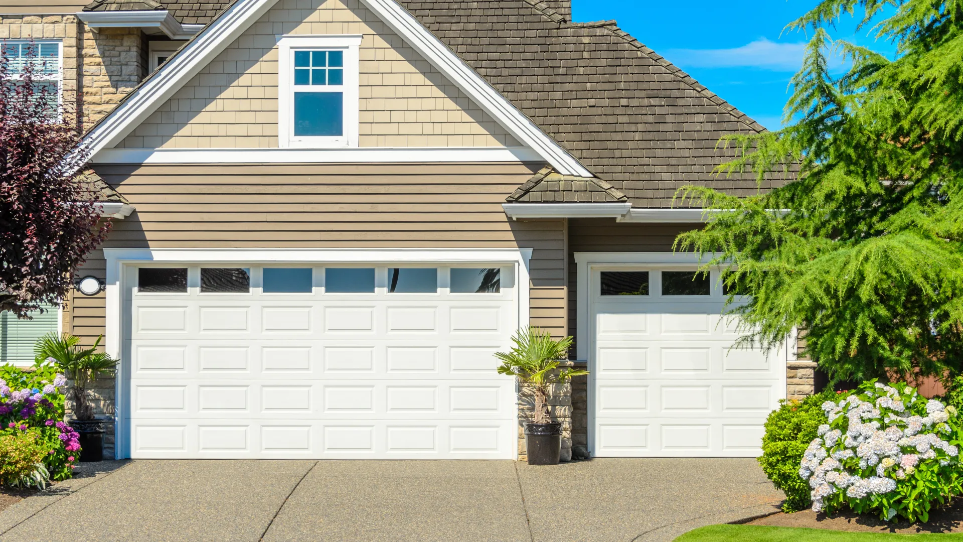 a house with a garage and a garage