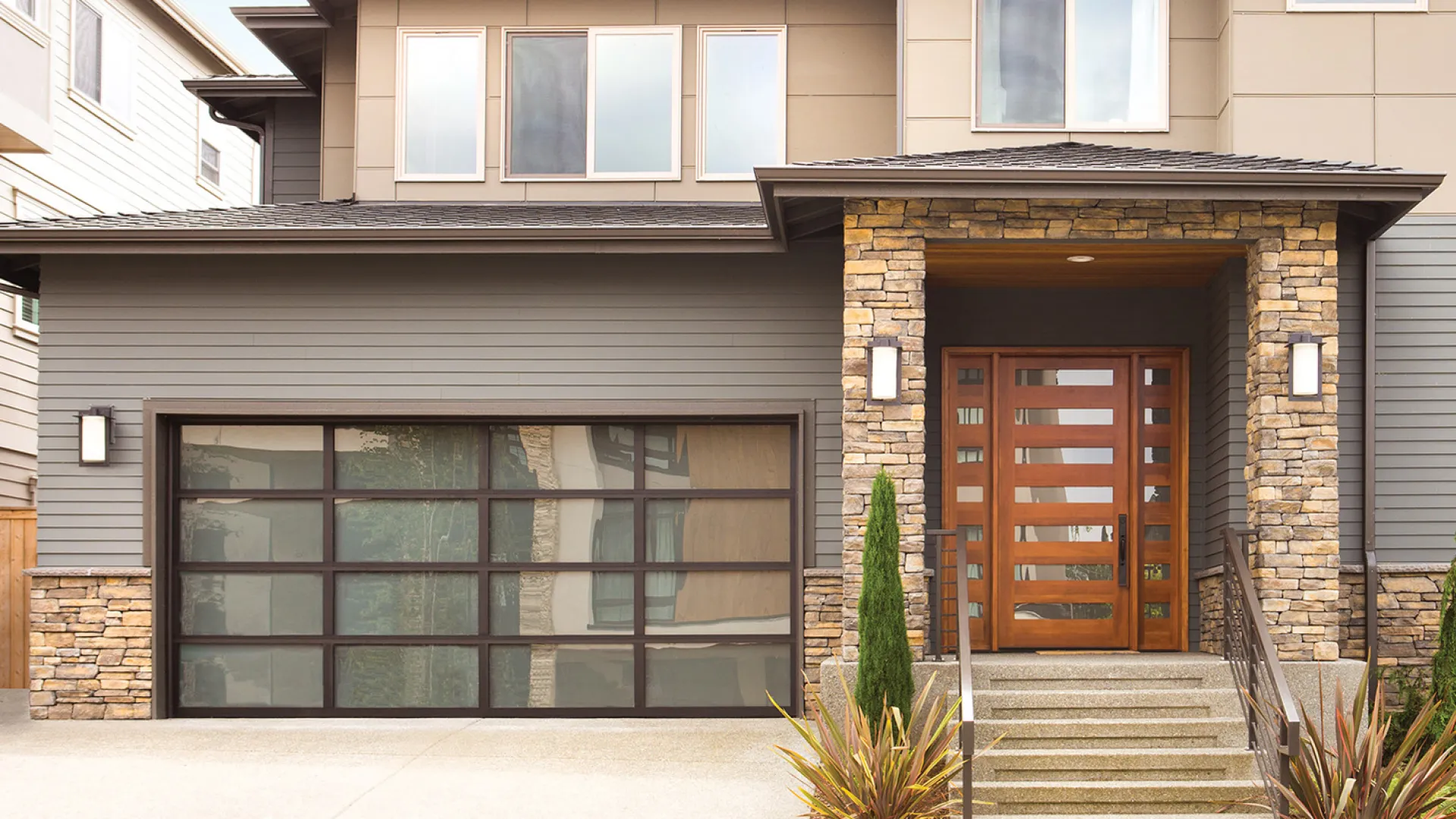 a house with a large front door