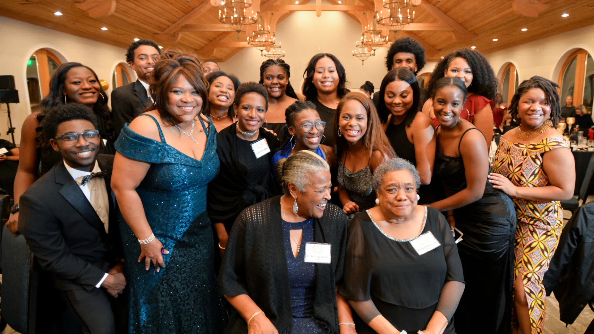 a group of people posing for a photo