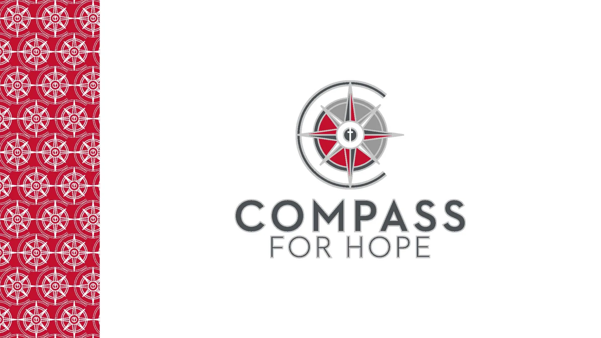 Compass for Hope logo with a red and gray compass rose and bold text on a white background.