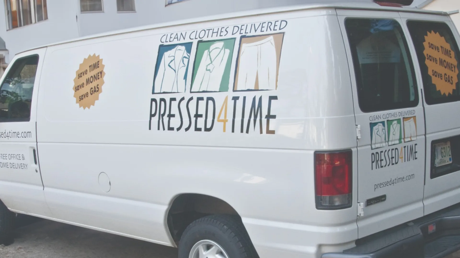 a white van with a sign on it