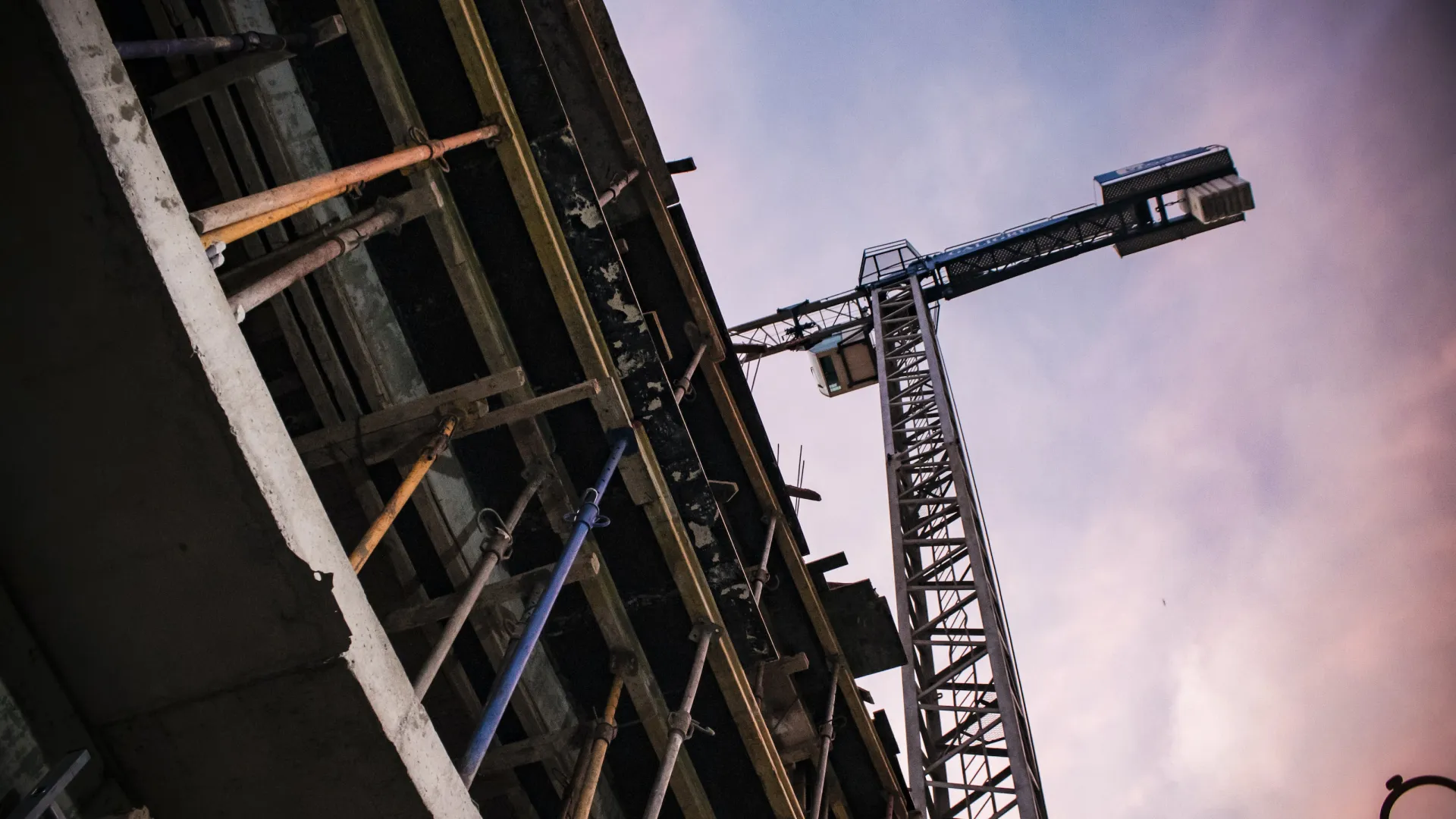 construction site with crane