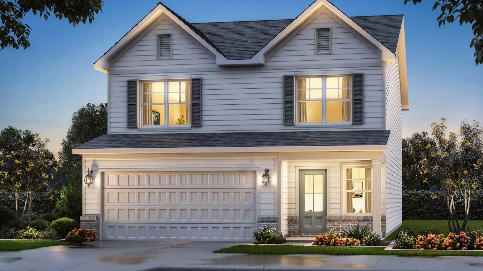 a house with a large front yard