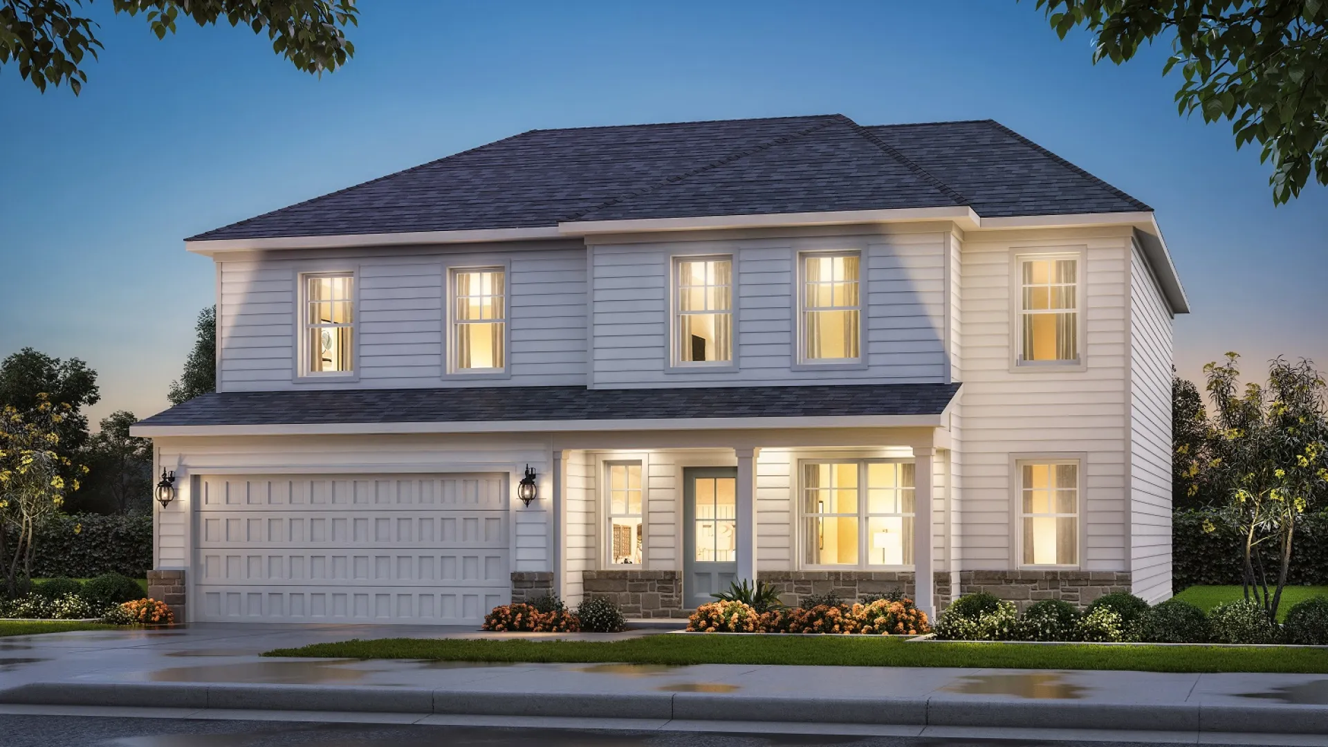 a house with a garage