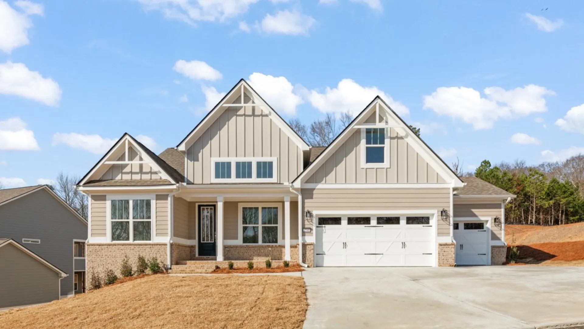 a house with a garage