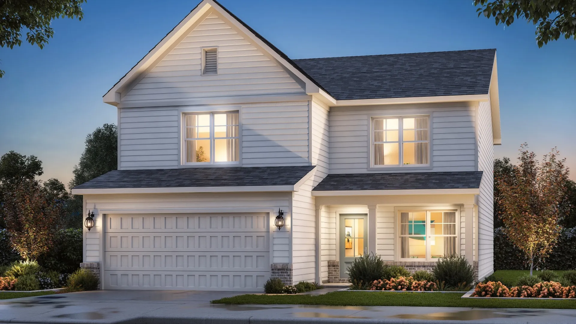 a house with a garage