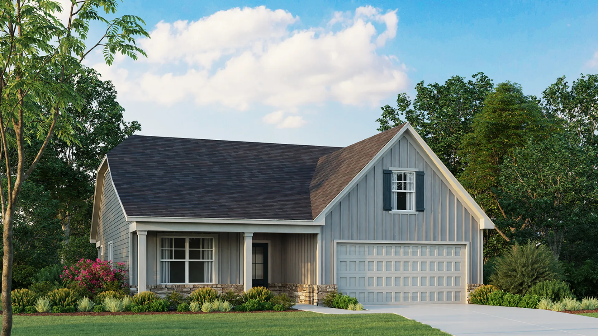 a house with a garage