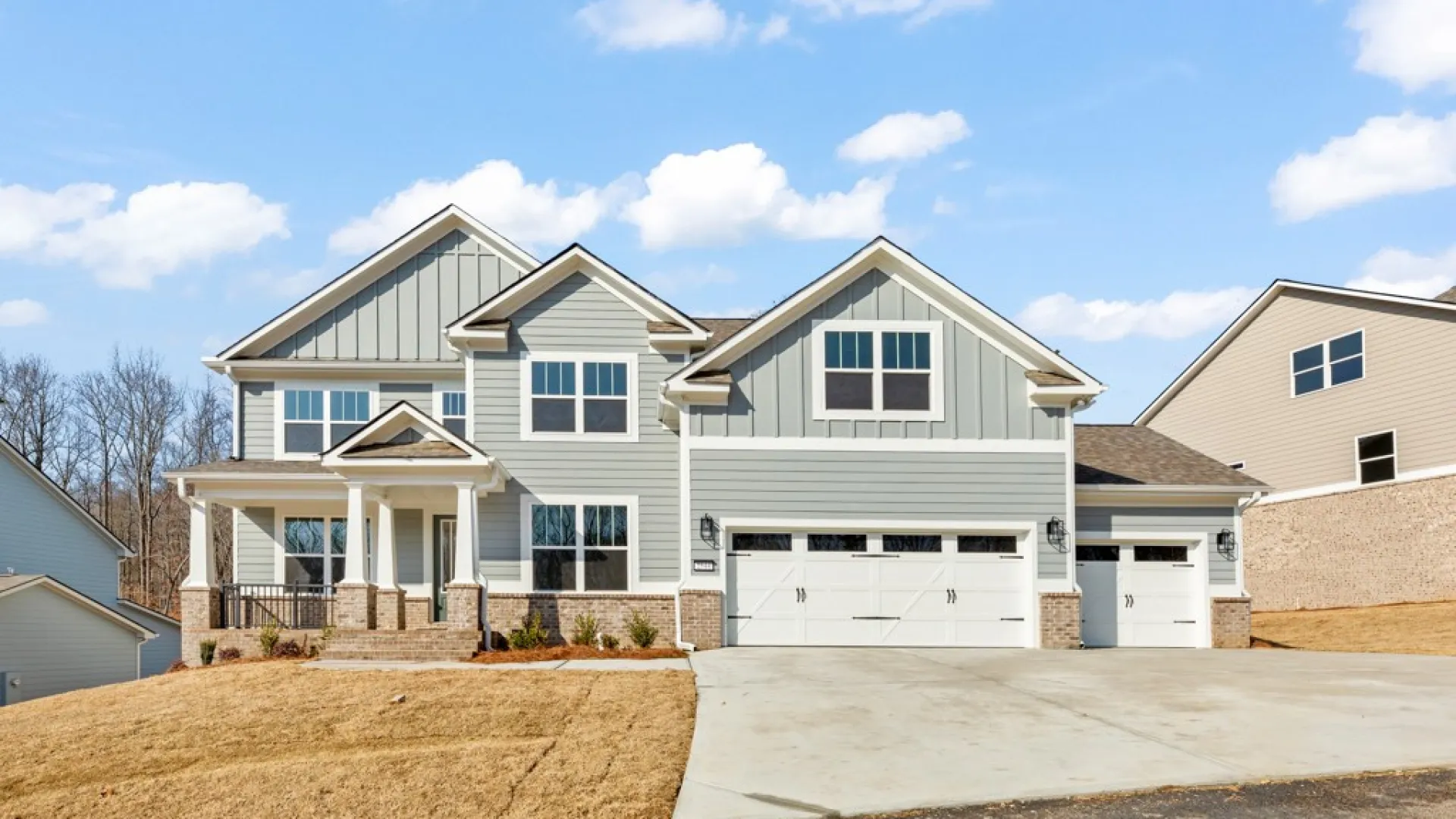 a house with a garage