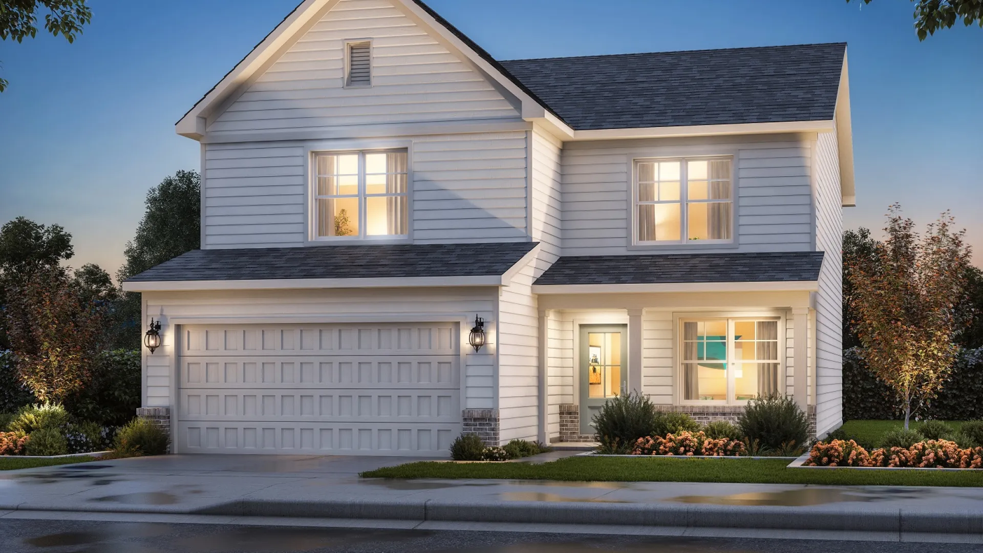 a house with a garage