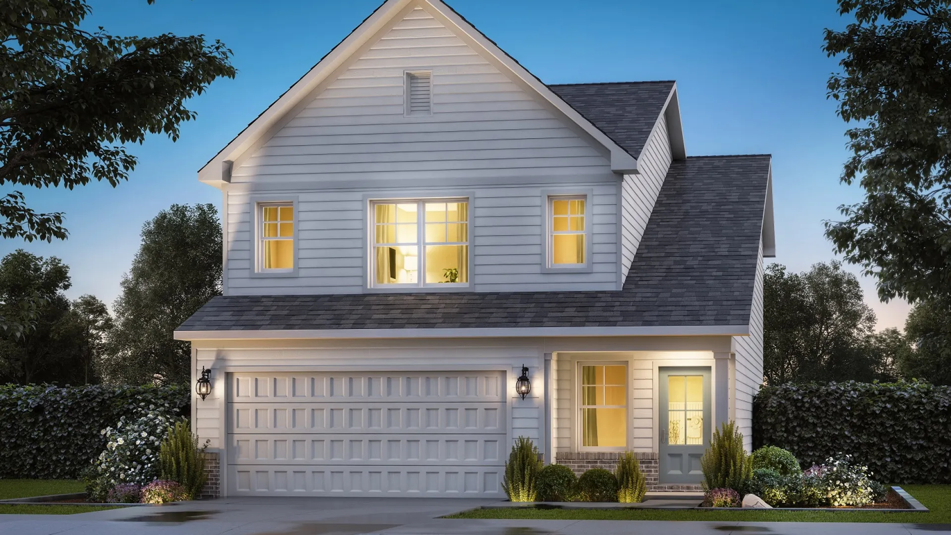 a house with a garage