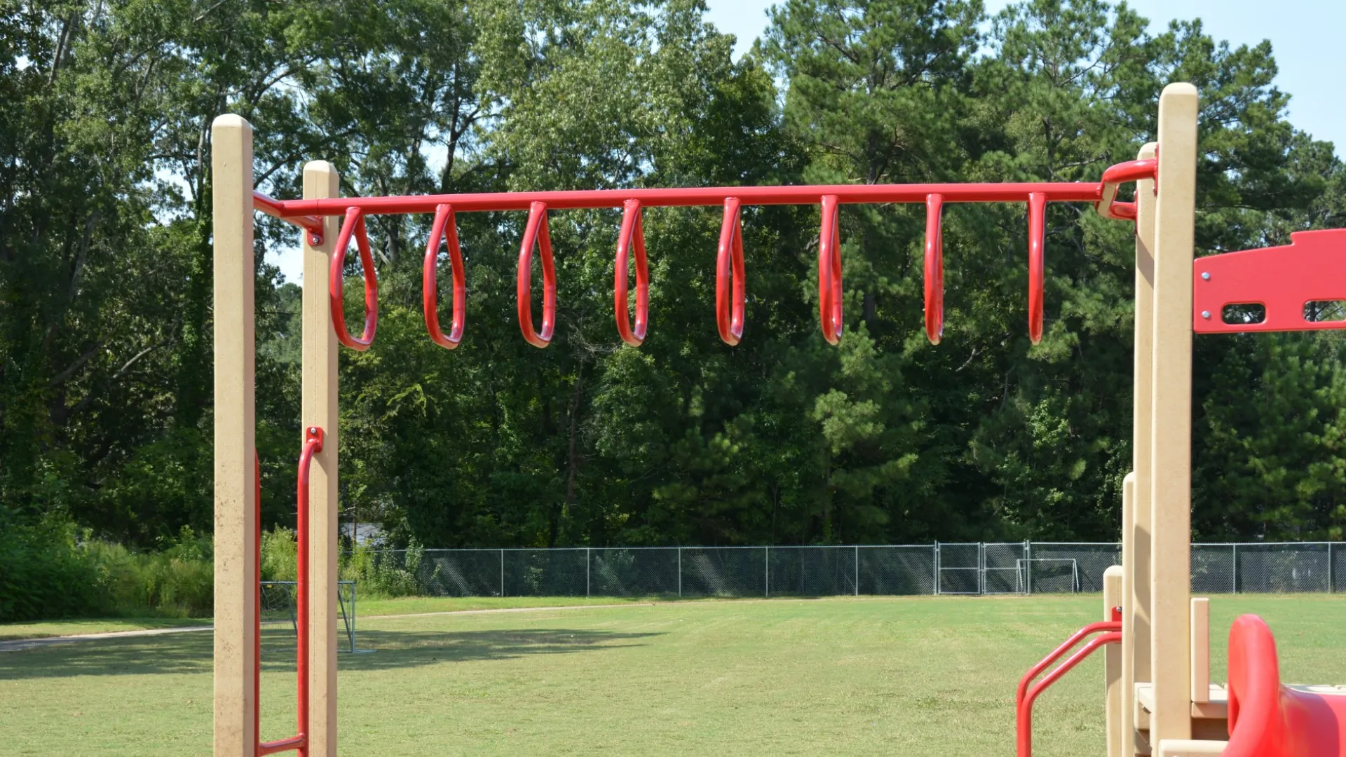 a playground with a slide