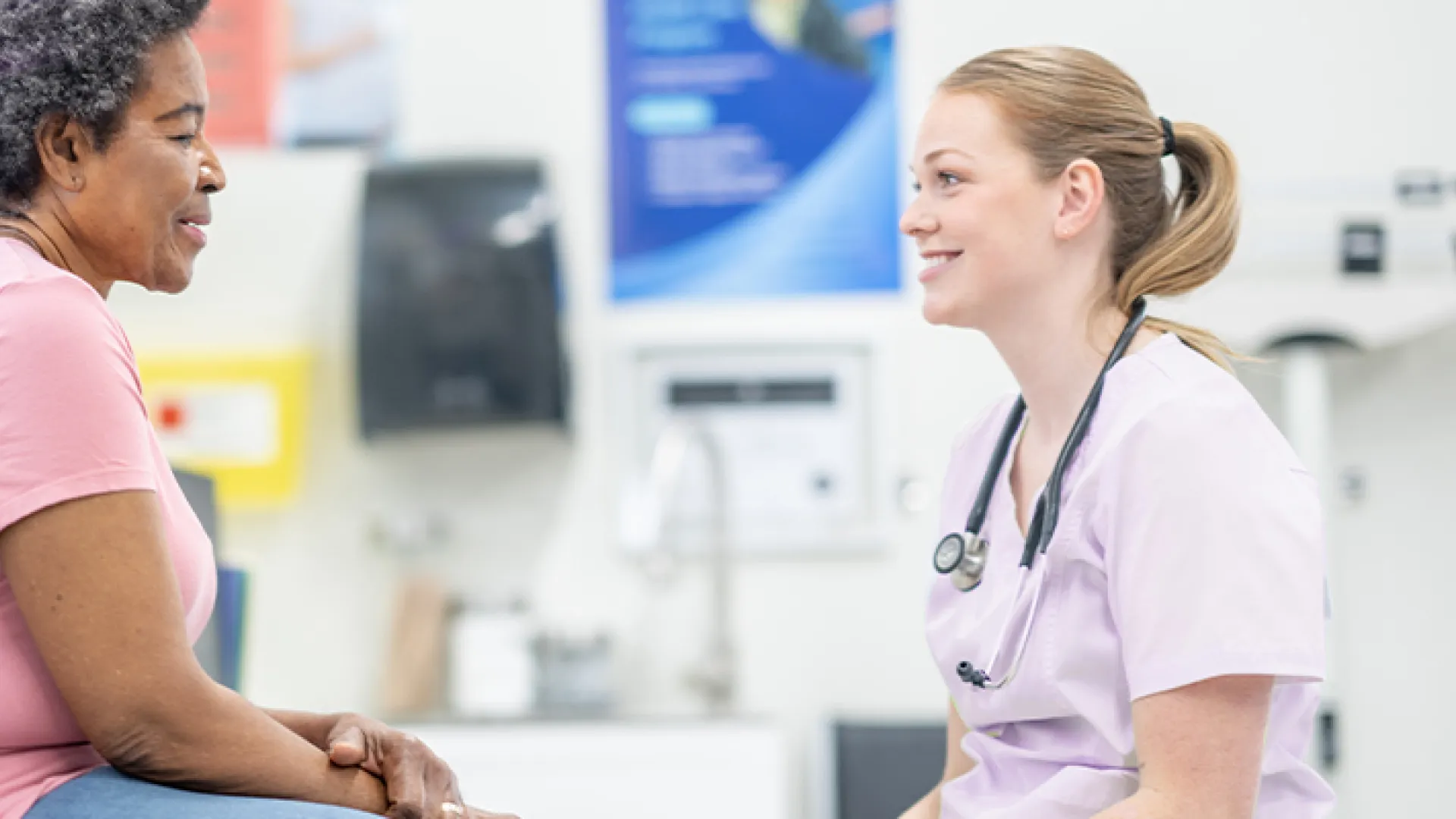 a close-up of people in a hospital