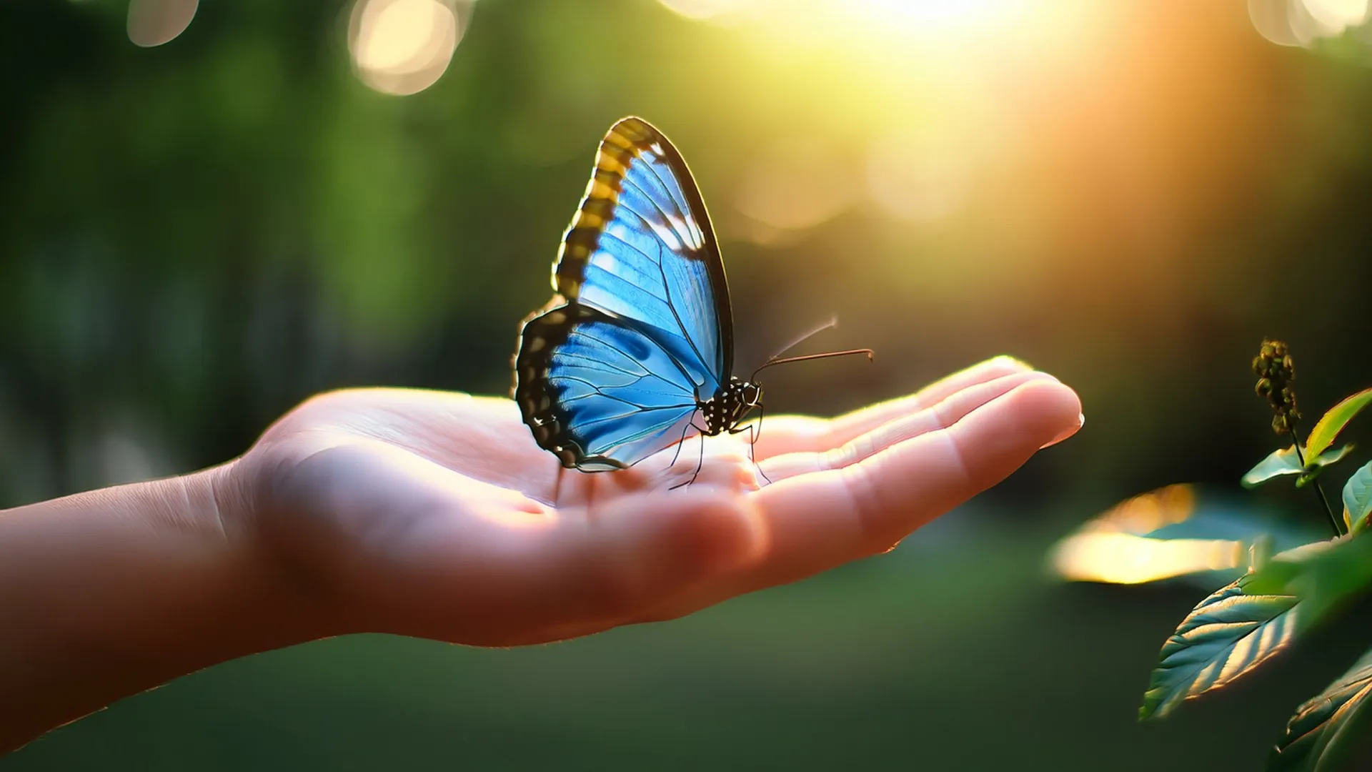 a person holding a butterfly