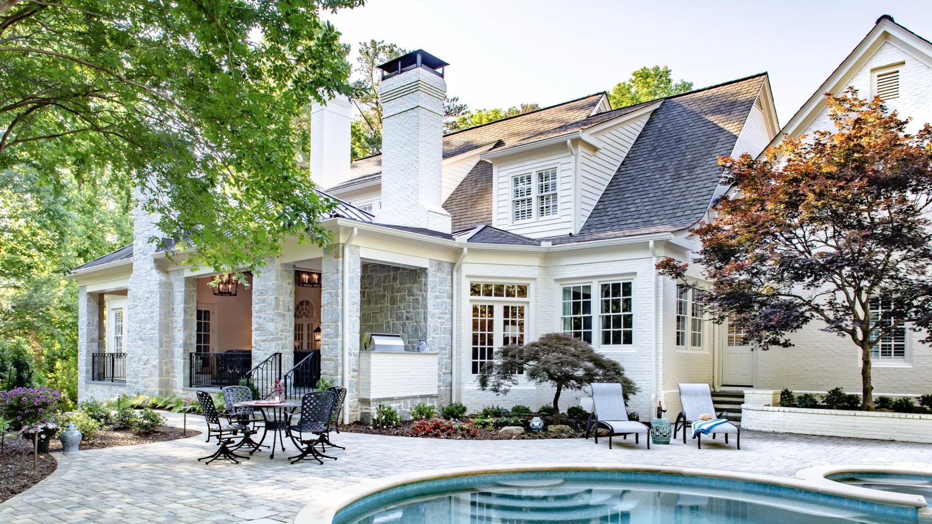 a house with a pool