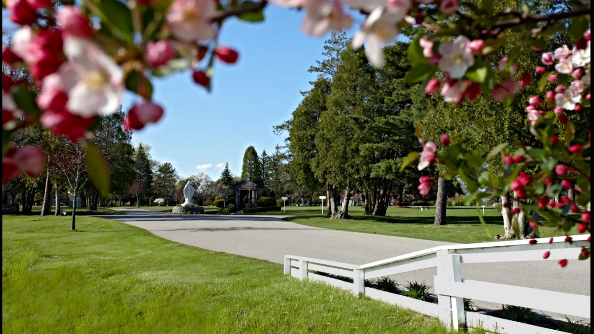 a white bench in a park