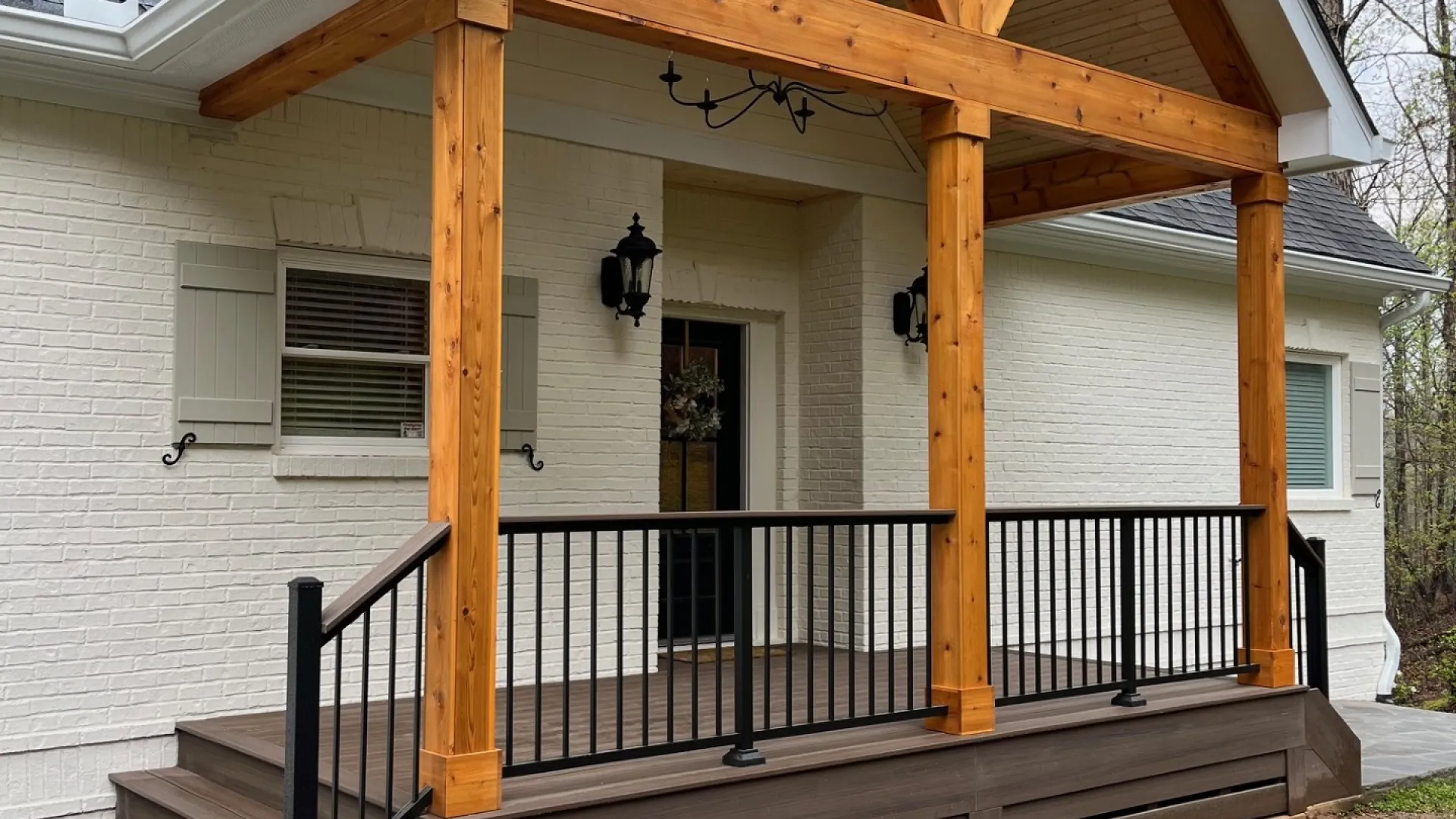 a house with a deck