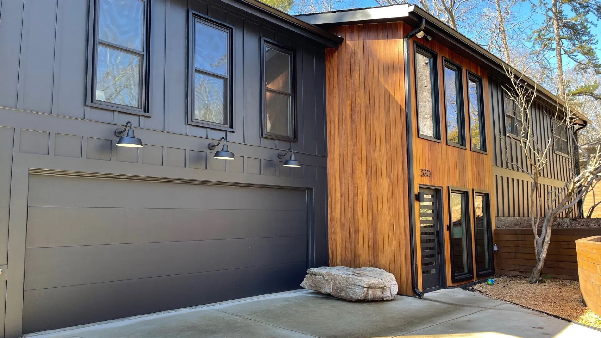 a house with a garage