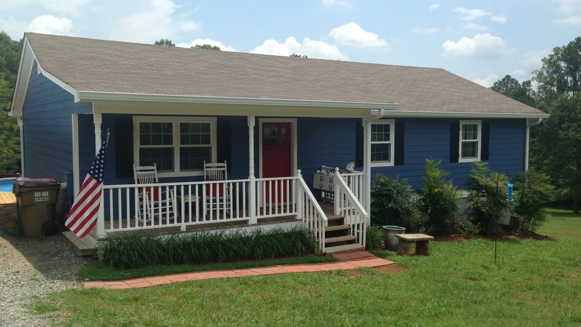 a house with a deck