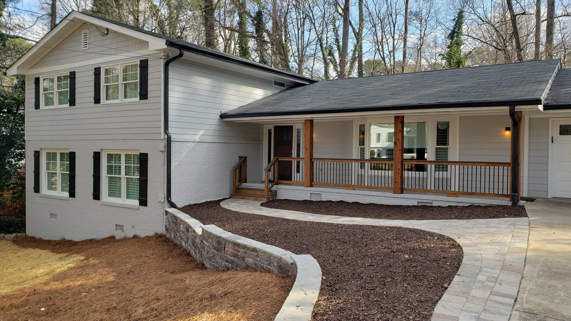 a house with a deck
