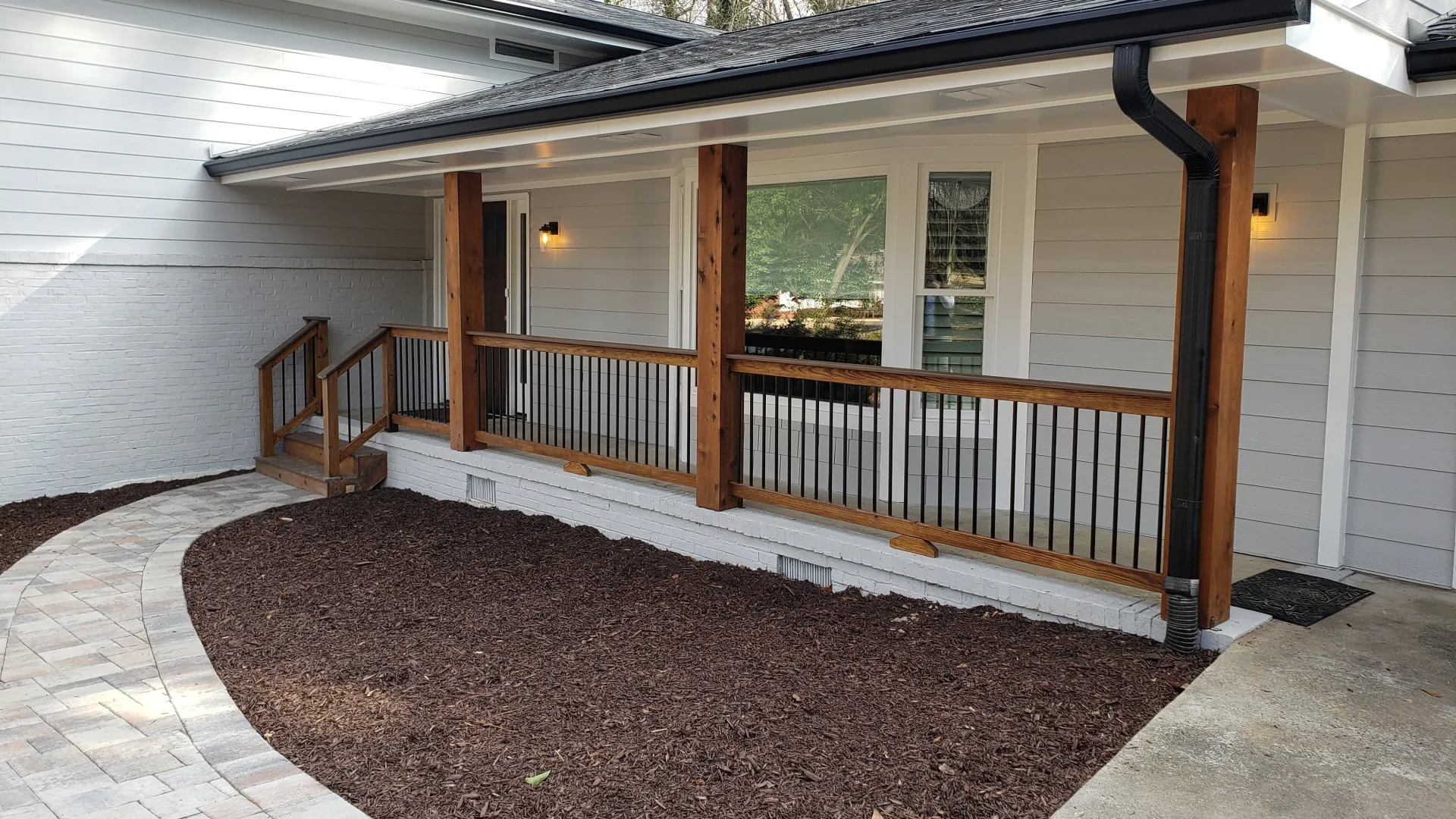 a house with a deck