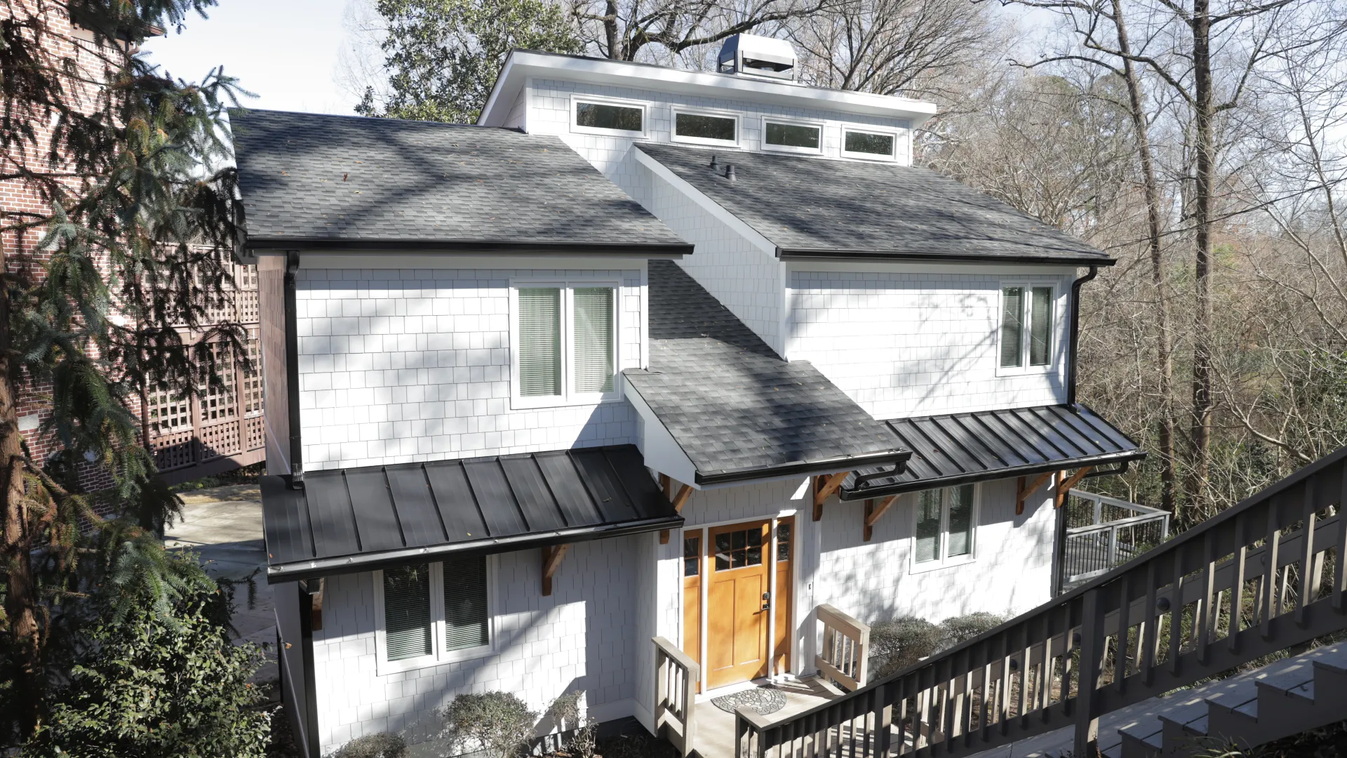 a house with a deck