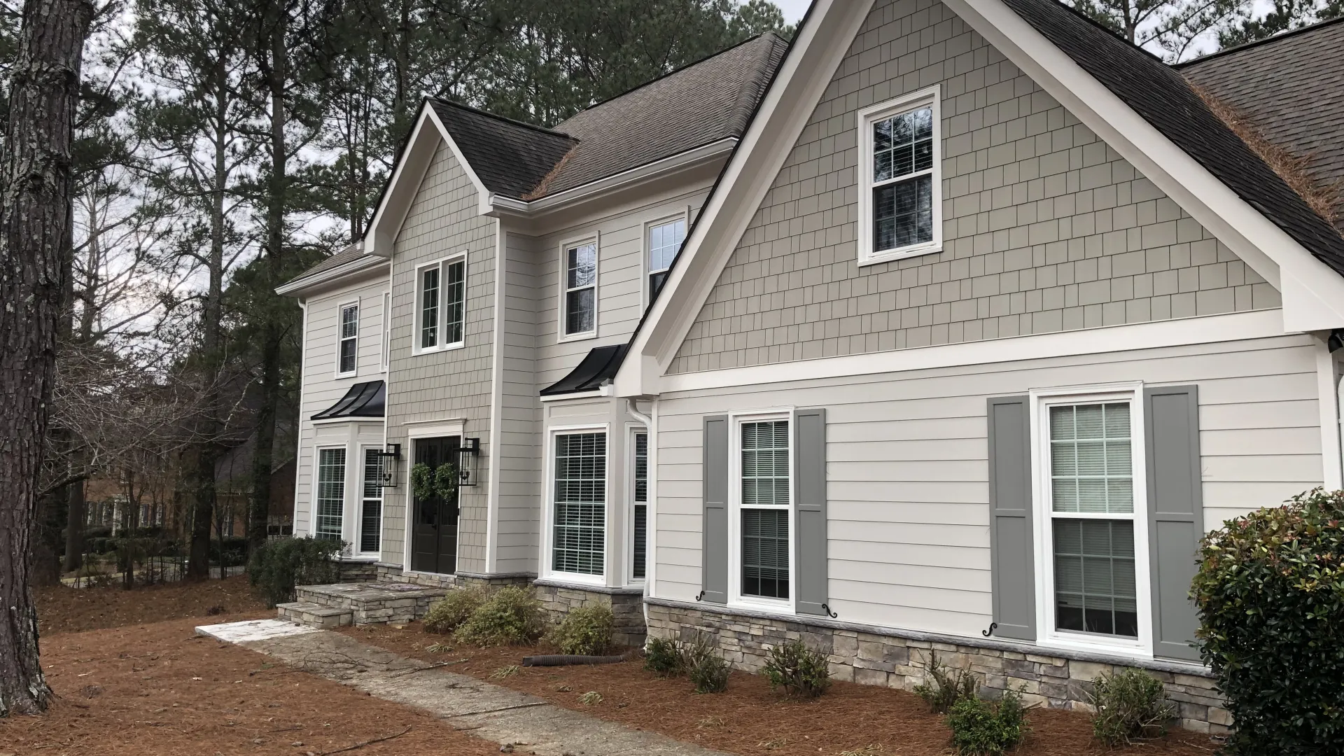 a house with a deck