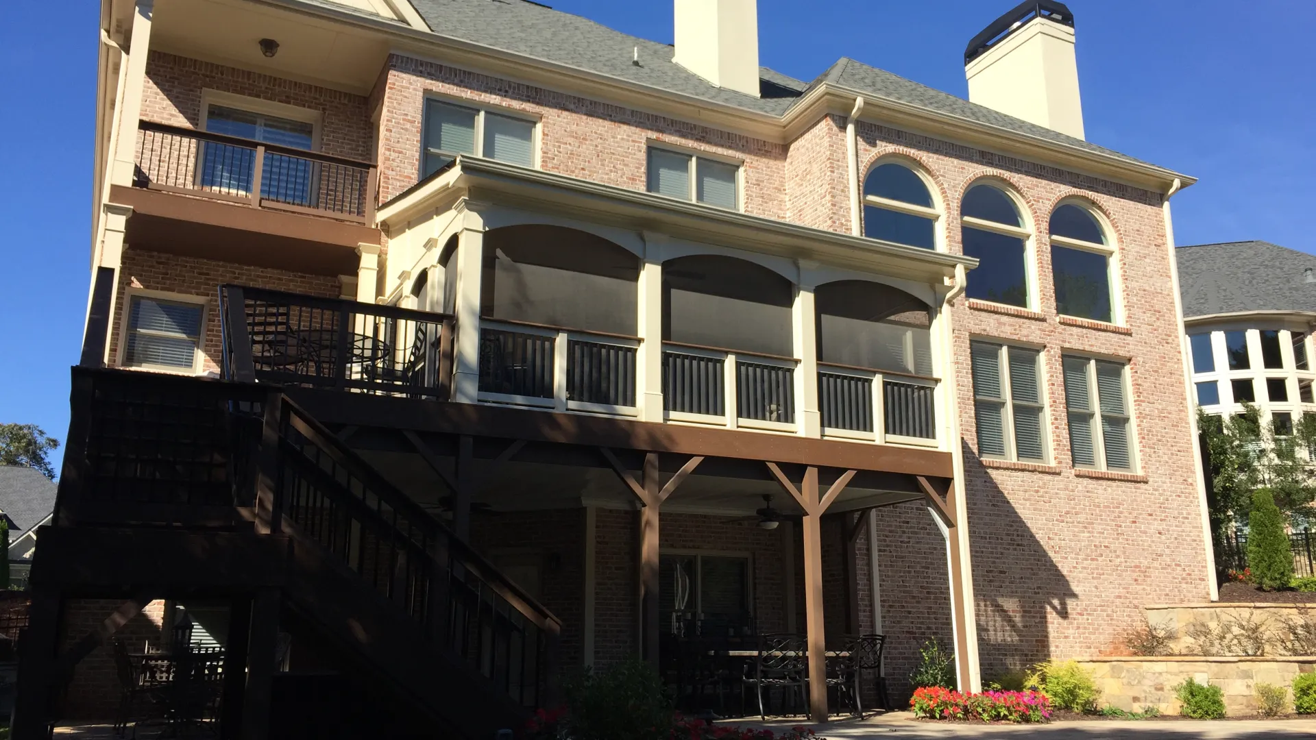 a house with a deck