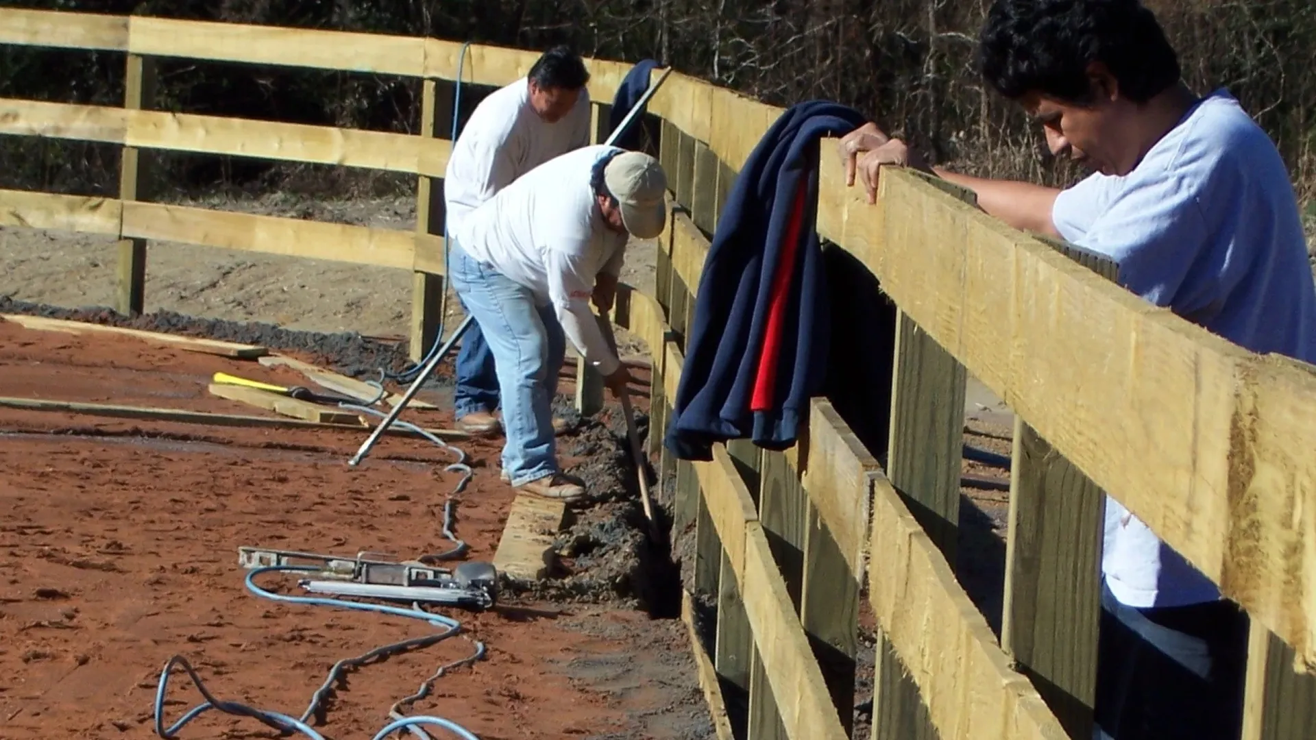 men working on a construction project