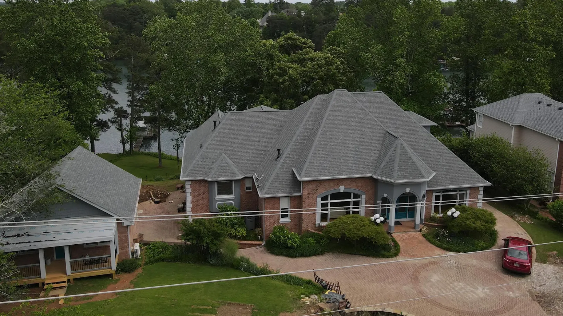 a house with a car parked in front of it