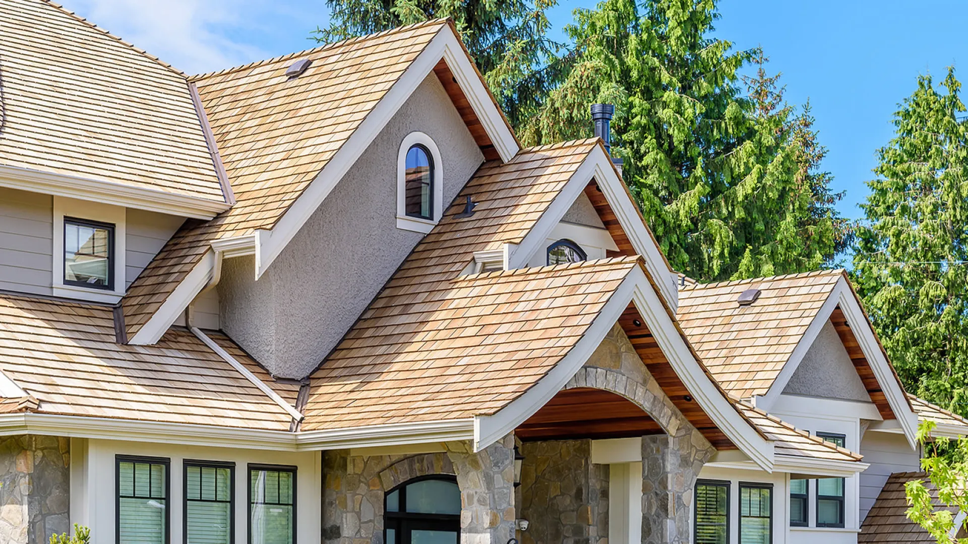 a house with a large roof