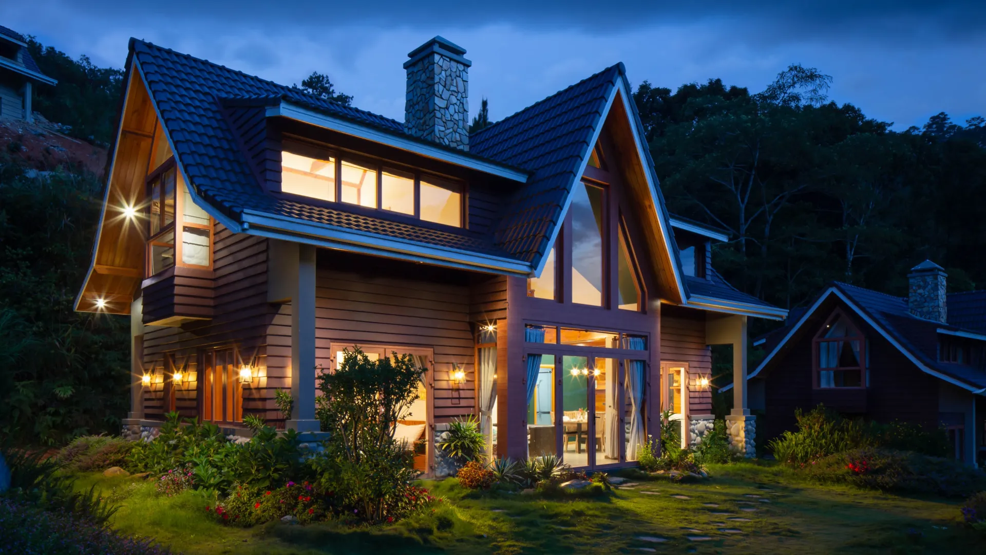 a house with a large front yard