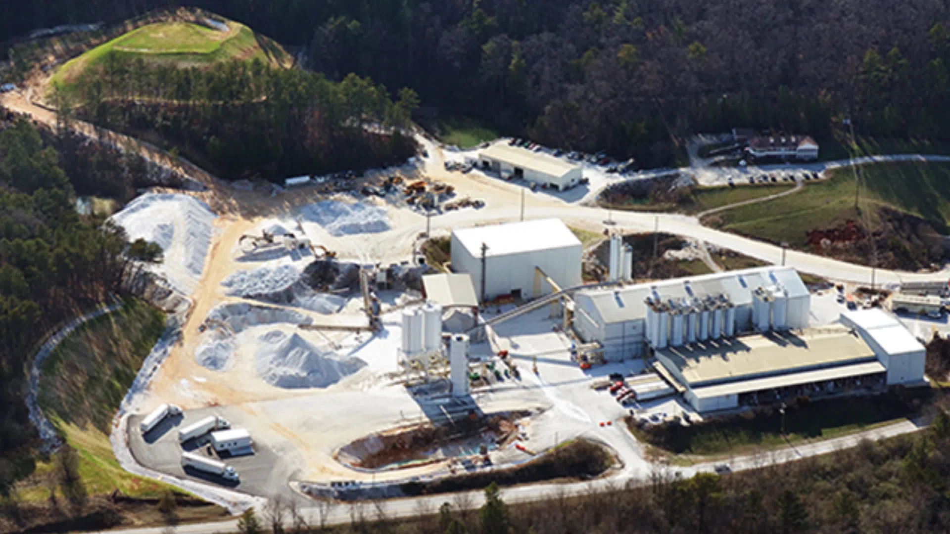 a high angle view of a factory