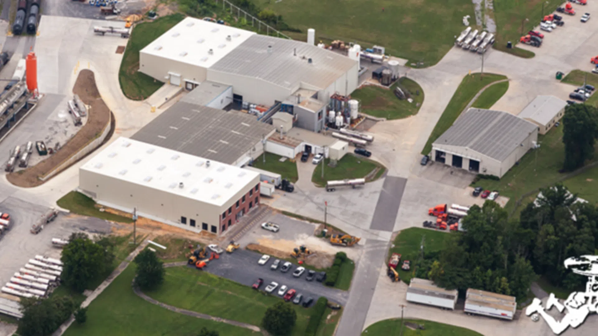 aerial view of a large building