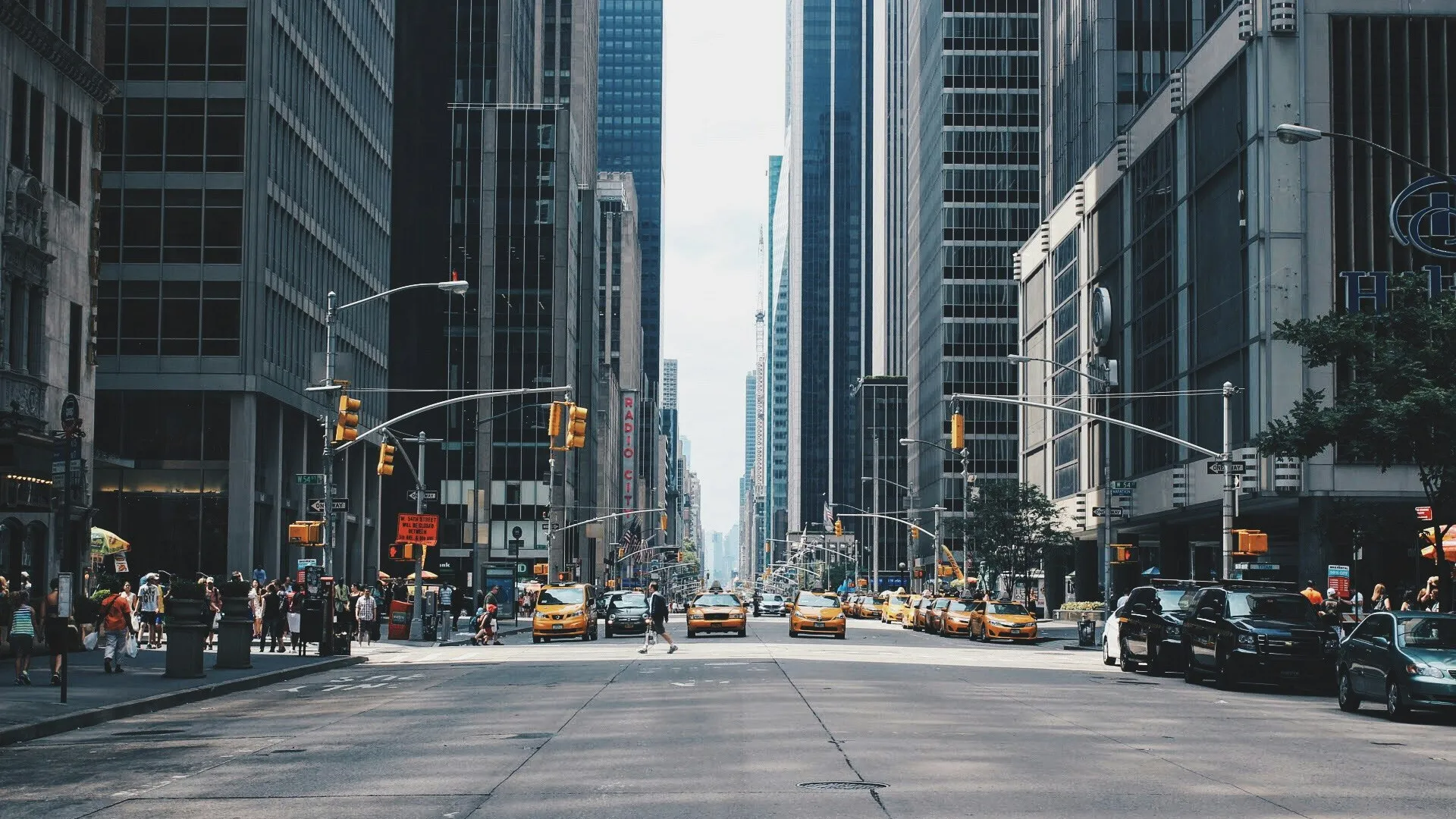 a busy city street