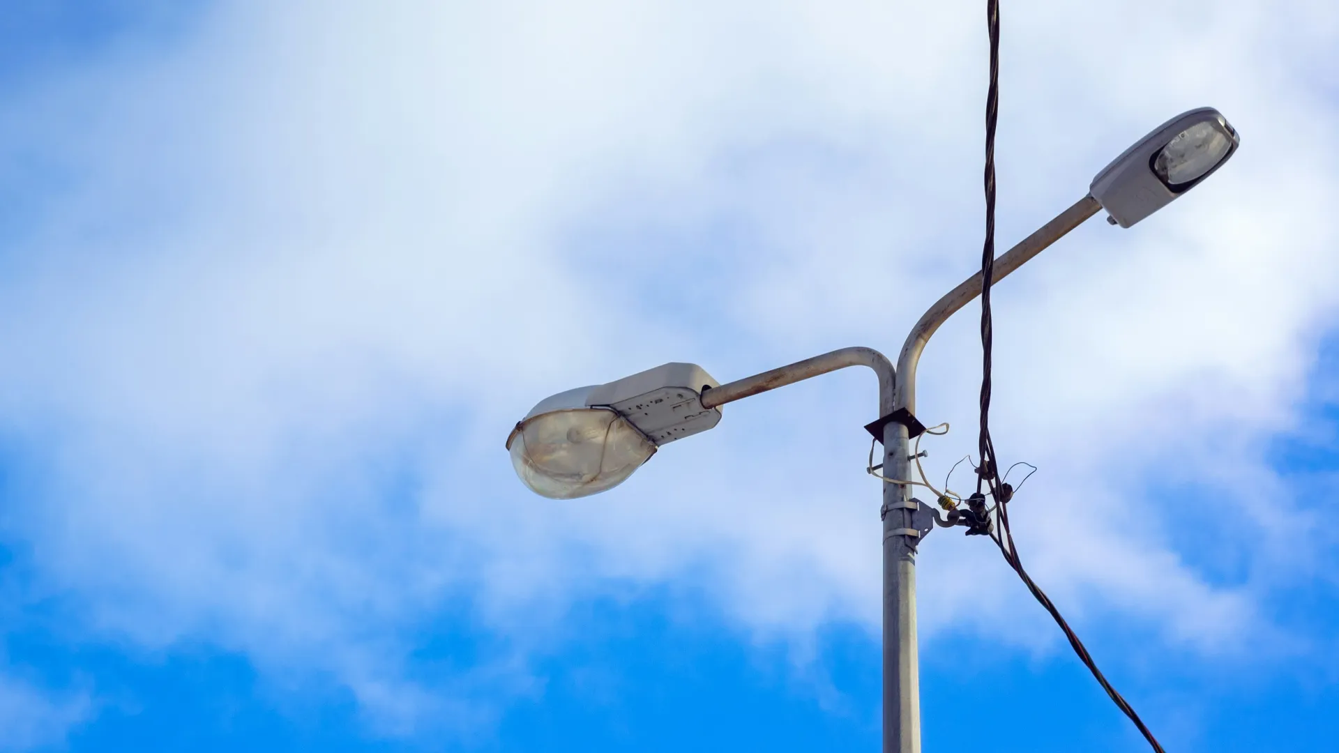a light pole with a camera attached