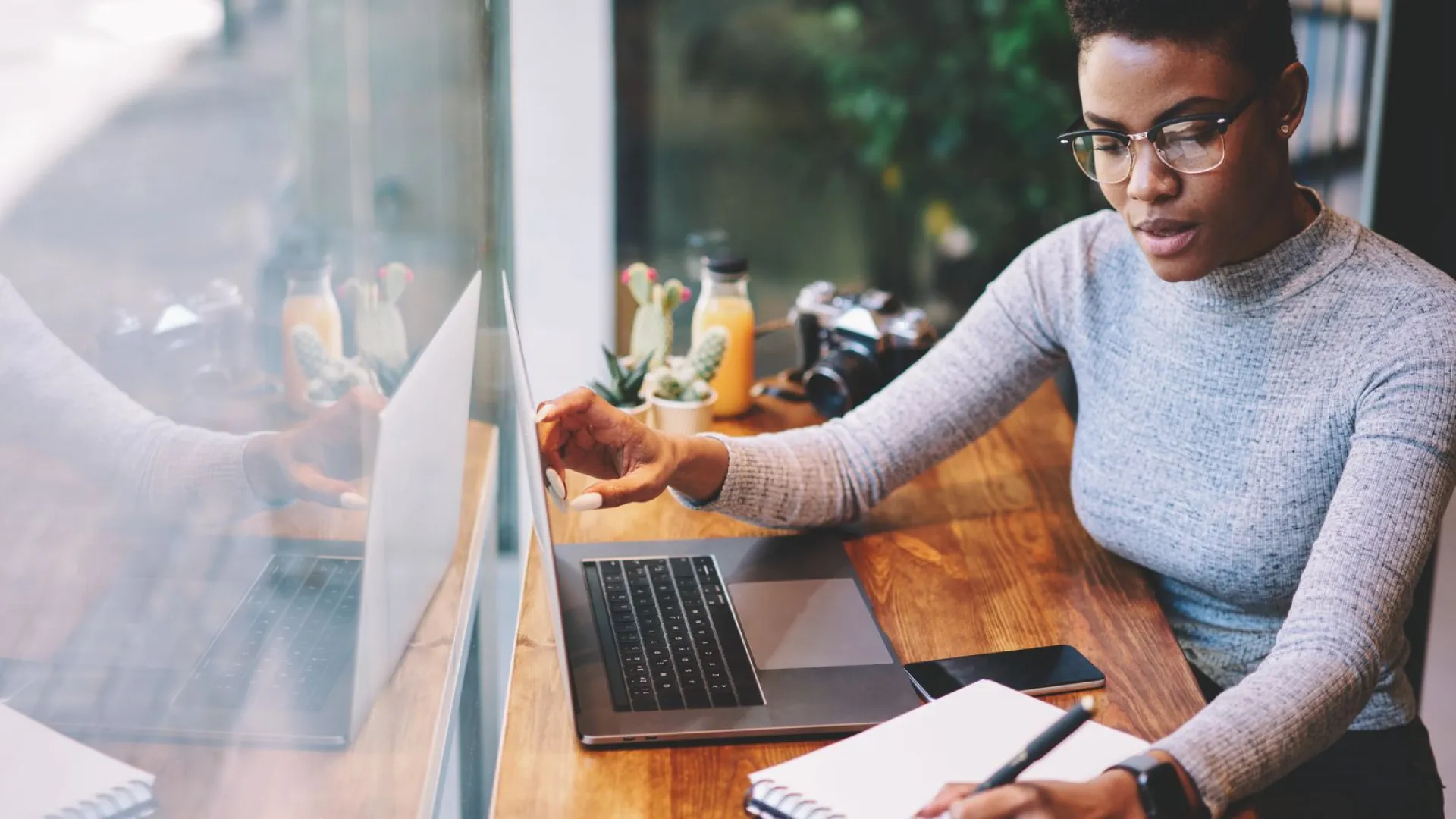 a person sitting at a desk