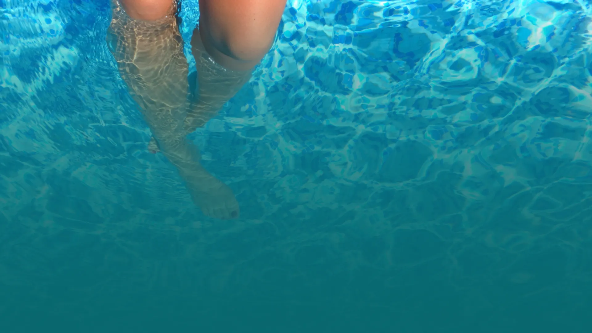 a person's leg in water