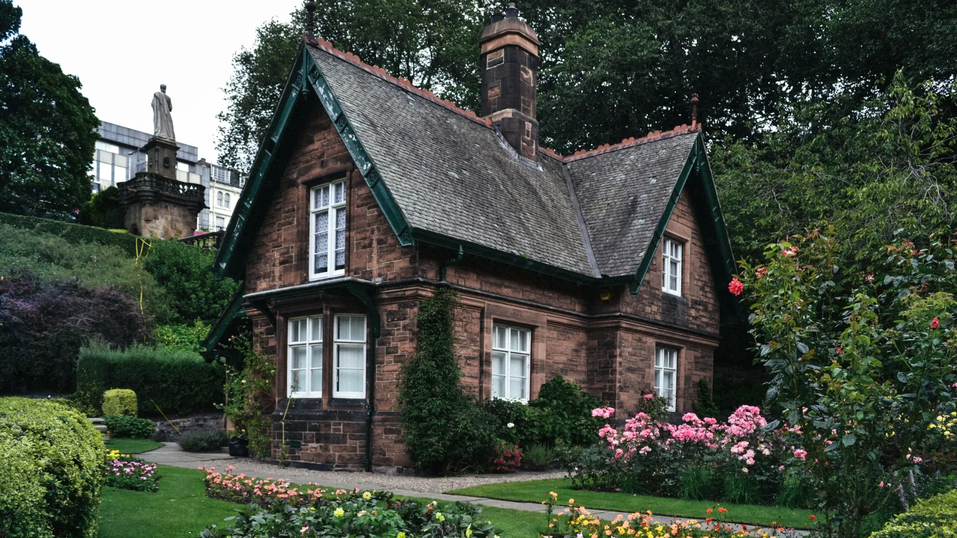 a house with a garden in front of it