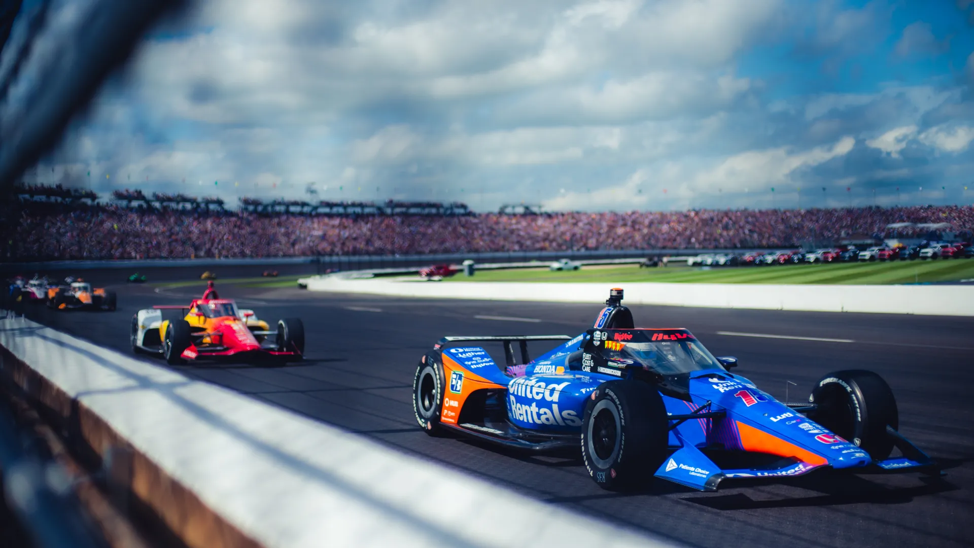 race cars on a track