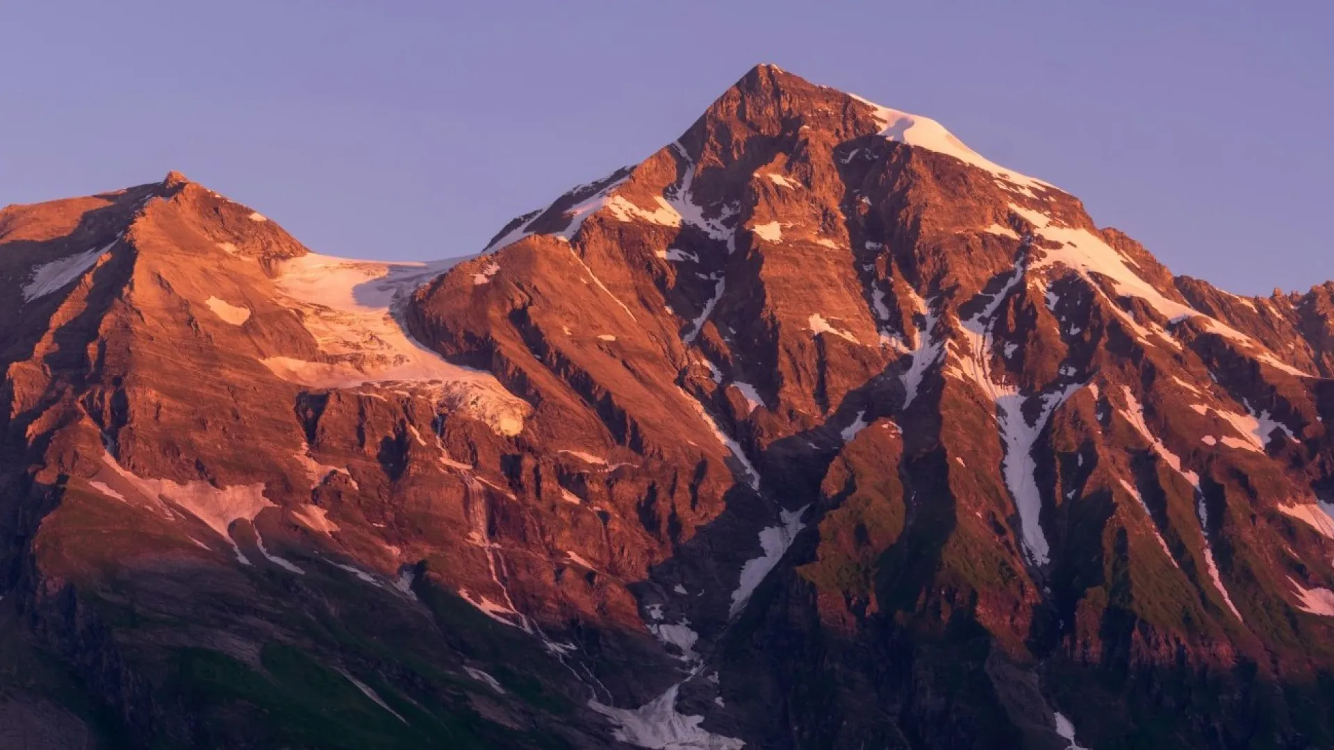 a mountain with snow