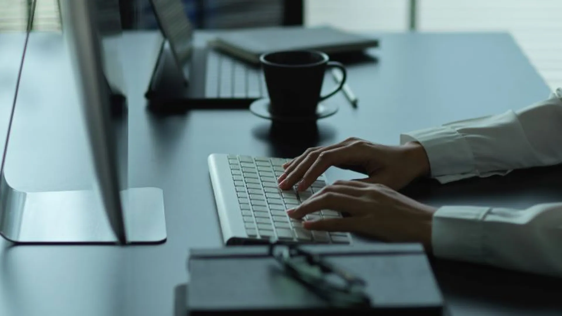 a person working on the computer