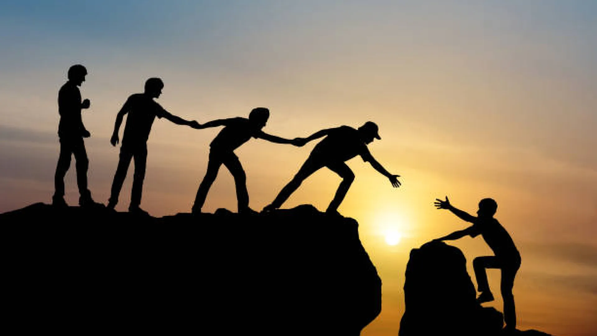 a group of people jumping
