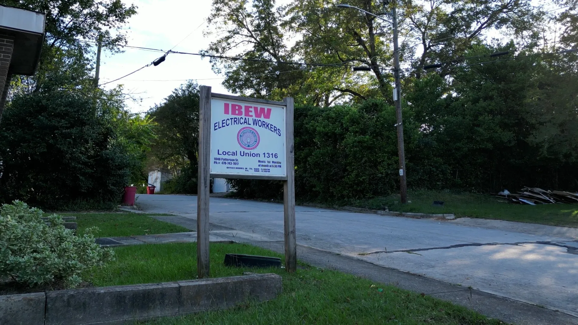 a sign on the side of a road