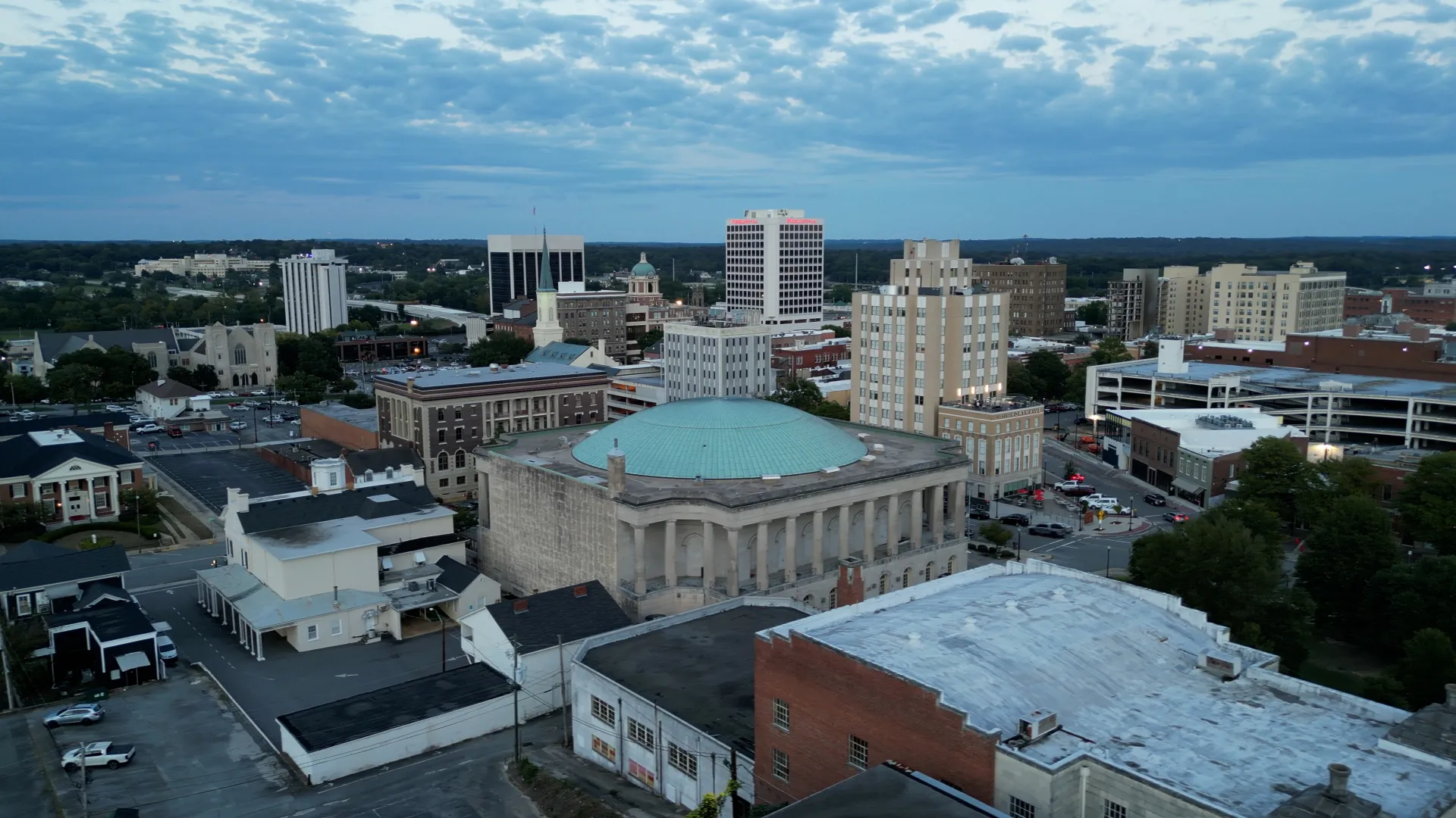 a city with many buildings